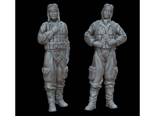 1/72 WW.II 日本軍パイロット (海軍、陸軍 x 各1入)
