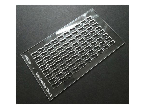 1/35 ジオラマ製作用工具 アクリル製ウェーブ(波型)タイルモールドテンプレート