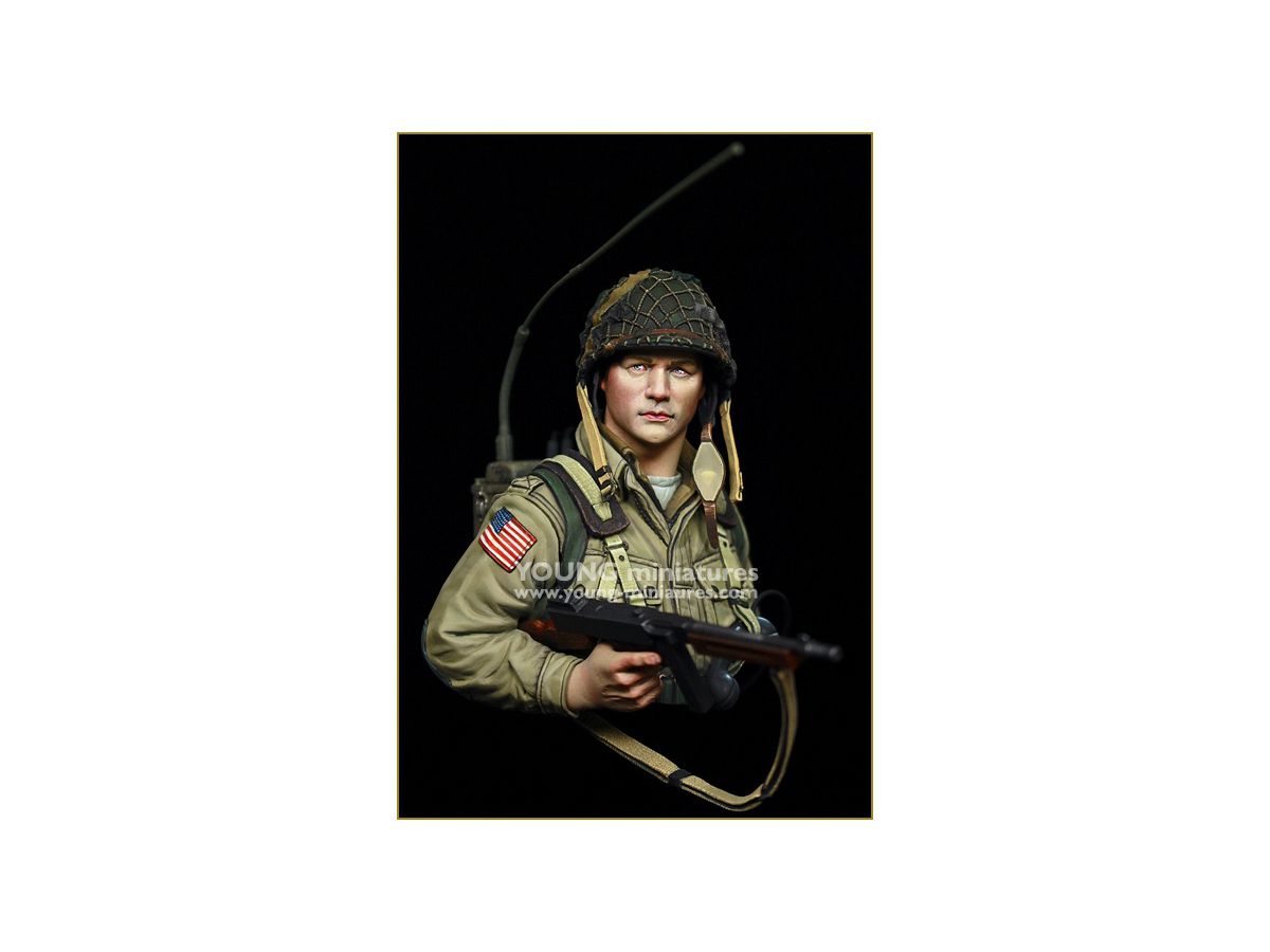 1/10 WWII 米 アメリカ陸軍第101空挺師団無線兵胸像 カランタン 1944