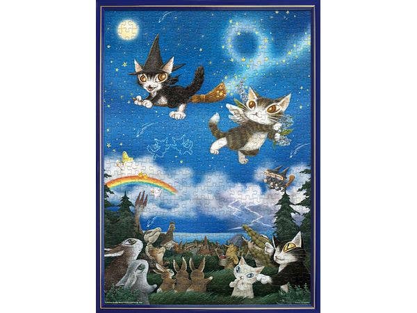 ジグソーパズル わちふぃーるど 天使と悪魔のダヤン 輝く夜空をみんなで見上げて 500ピース (38 x 53cm)