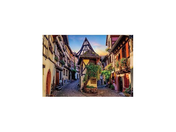 ジグソーパズル: 夕暮れの街 エギスハイム (フランス) 1000ピース (38 x 26cm)