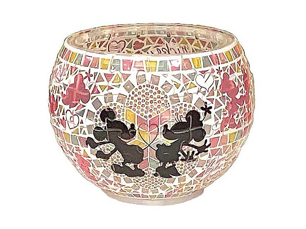 ジグソーパズル: Lamp Shade Puzzle(ランプシェードパズル) グラスモザイク -ミッキー & ミニー- 80P (7 x 7 x 10cm)