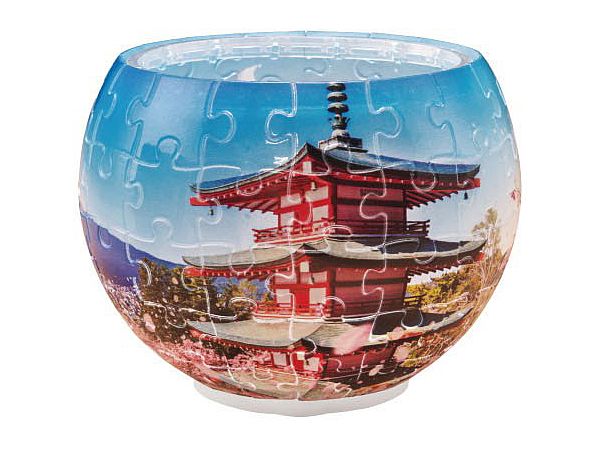 ジグソーパズル ランプシェードパズル: 桜咲き誇る浅間公園 80p (7 x 10 x 10cm)