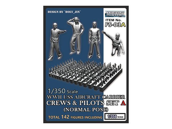 1/350 WWII 米 アメリカ海軍航空母艦搭乗員セット01 ミッドウェー海戦 平時待機中