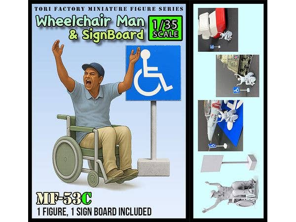1/35 現用 ホットショット 車いすの男&標識看板